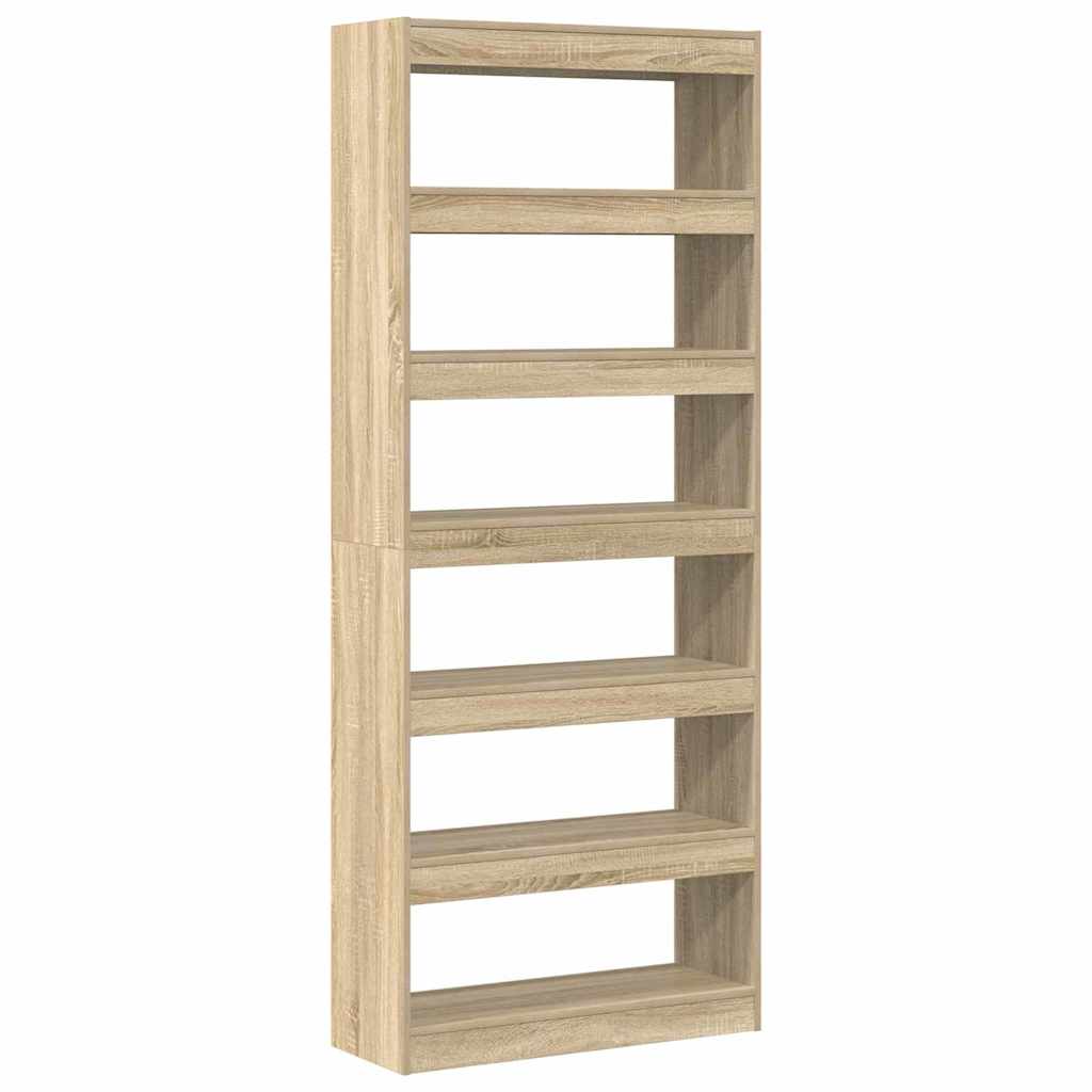 Bibliothèque 6 niveaux 80 x 30 x 198 cm Bois d'ingénierie