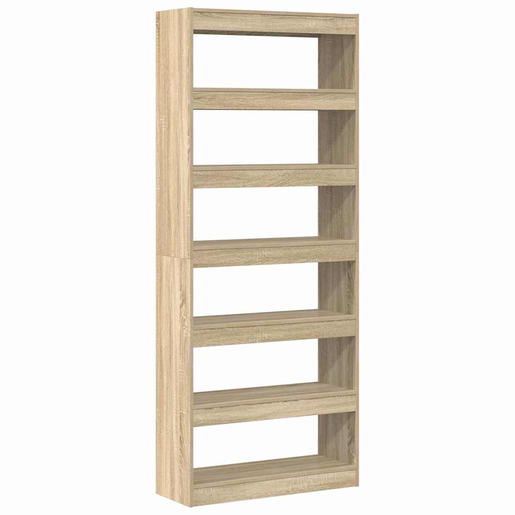 Bibliothèque 6 niveaux 80 x 30 x 198 cm Bois d'ingénierie