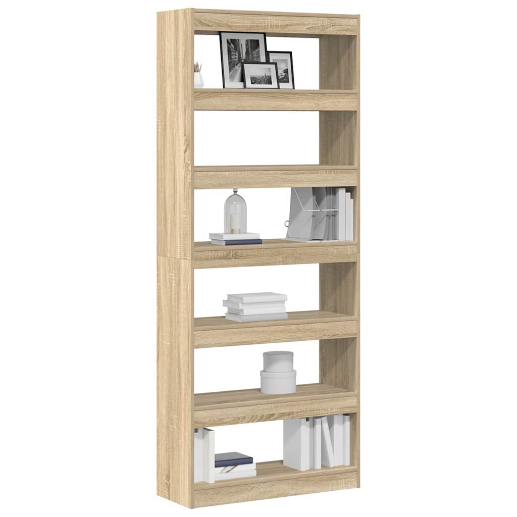 Bibliothèque 6 niveaux 80 x 30 x 198 cm Bois d'ingénierie