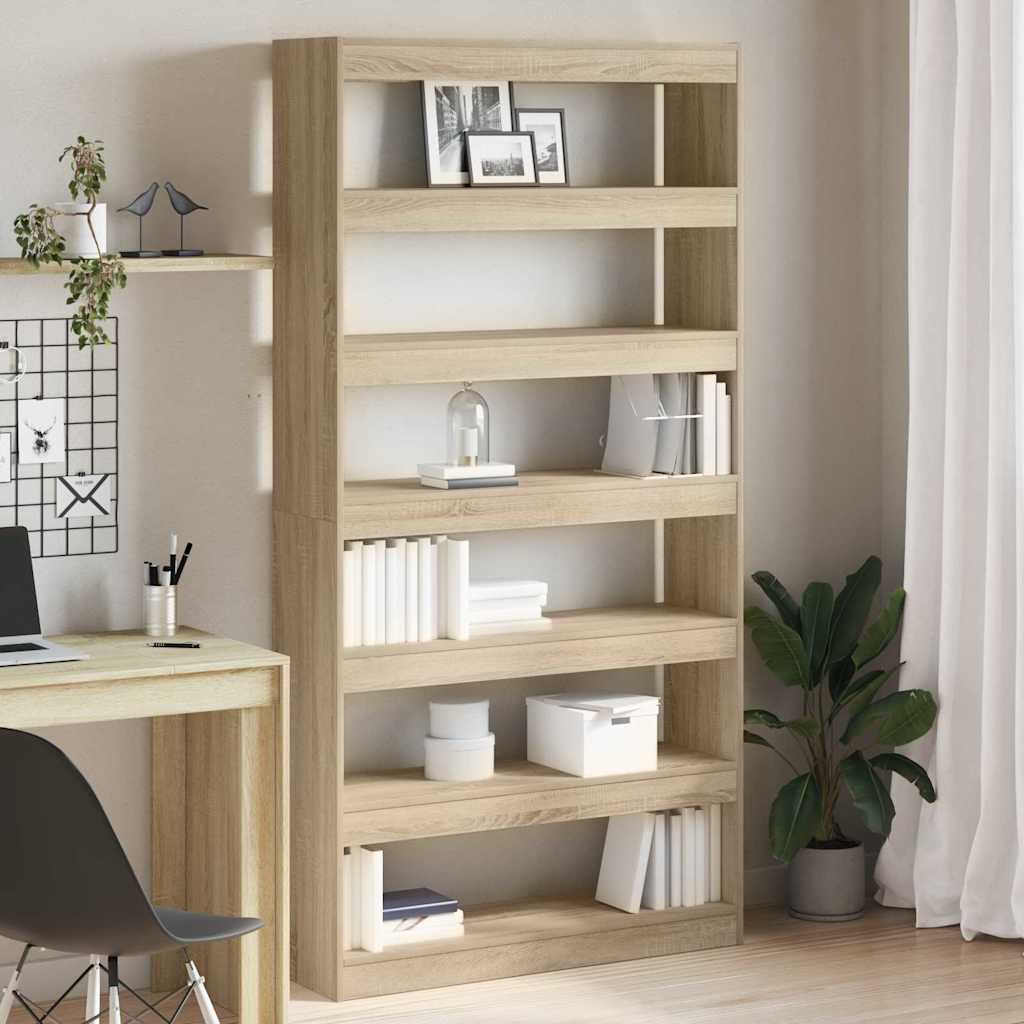Bibliothèque 6 niveaux 100 x 30 x 198 cm Bois d'ingénierie