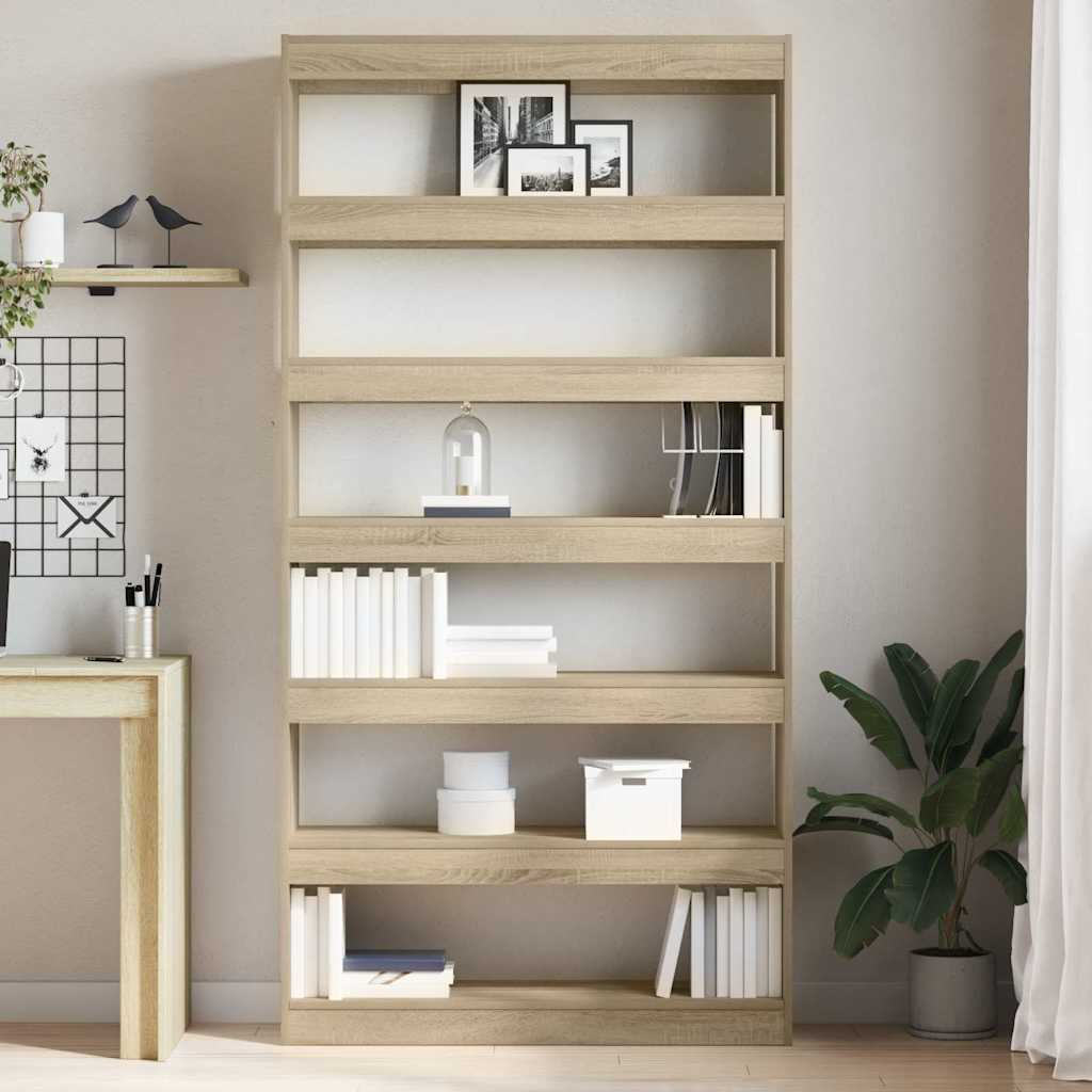 Bibliothèque 6 niveaux 100 x 30 x 198 cm Bois d'ingénierie