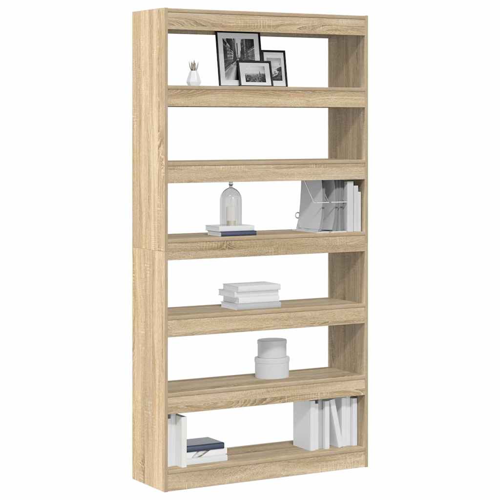 Bibliothèque 6 niveaux 100 x 30 x 198 cm Bois d'ingénierie