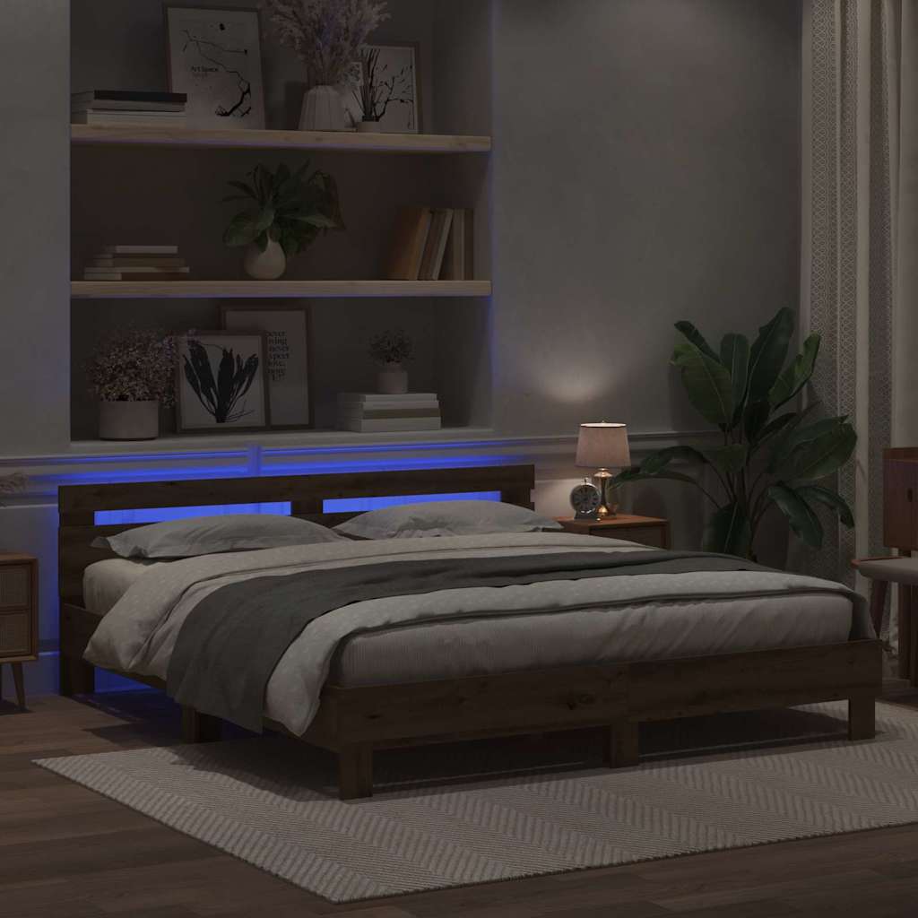 Cadre de lit chêne artisanal 200 x 200 cm Bois d'ingénierie - XIOS