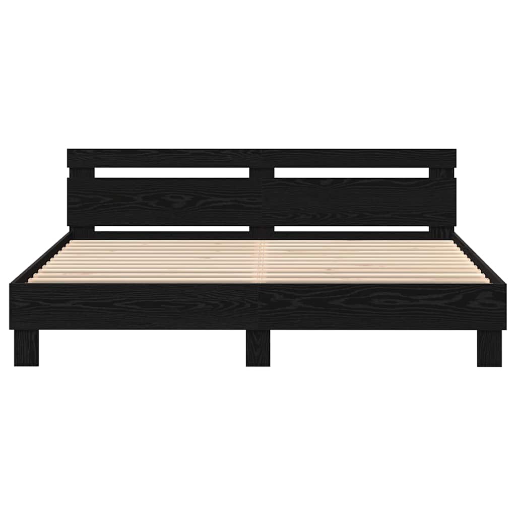 Cadre de lit Chêne noir 200 x 200 cm Bois d'ingénierie - XIOS