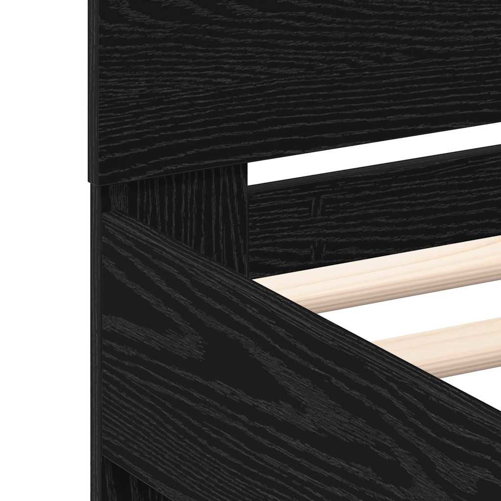 Cadre de lit Chêne noir 180 x 200 cm Bois d'ingénierie
