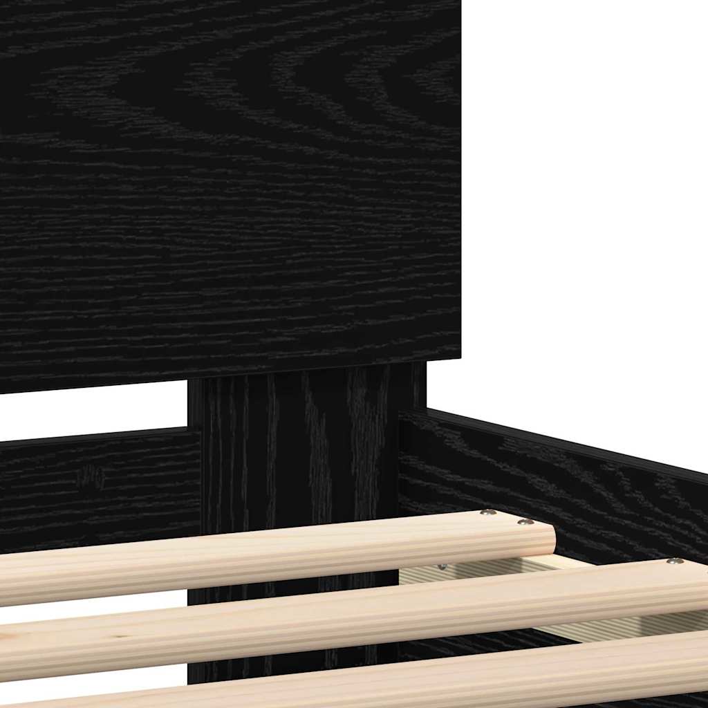 Cadre de lit Chêne noir 180 x 200 cm Bois d'ingénierie