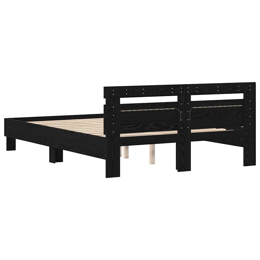 Cadre de lit Chêne noir 150 x 200 cm Bois d'ingénierie - XIOS