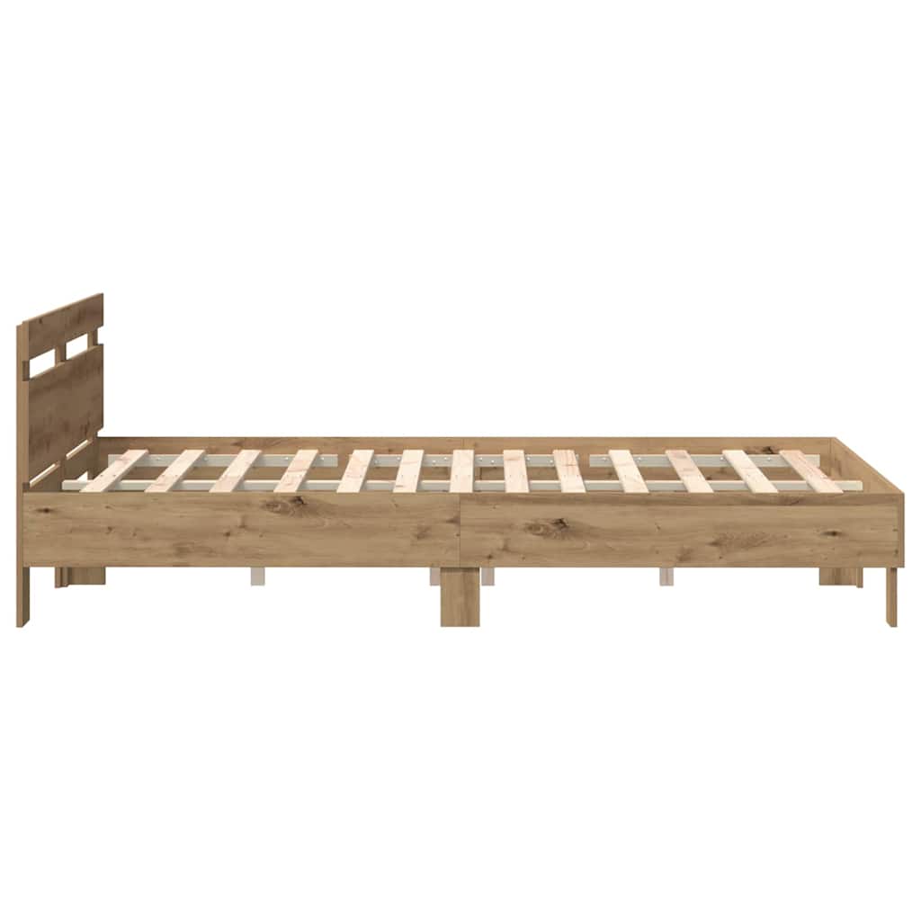 Cadre de lit Chêne artisanal 140 x 190 cm Bois d'ingénierie - XIOS