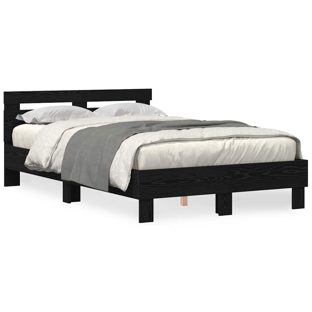 Cadre de lit Chêne noir 135 x 190 cm Bois d'ingénierie - XIOS