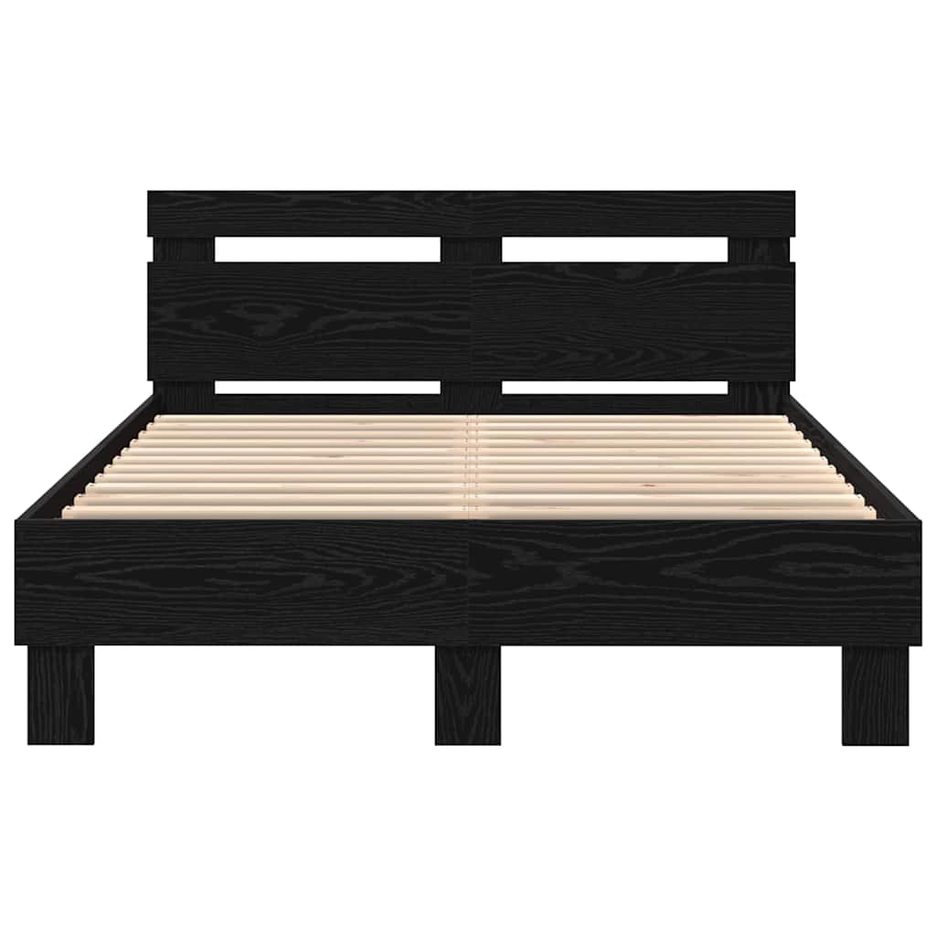 Cadre de lit Chêne noir 135 x 190 cm Bois d'ingénierie - XIOS