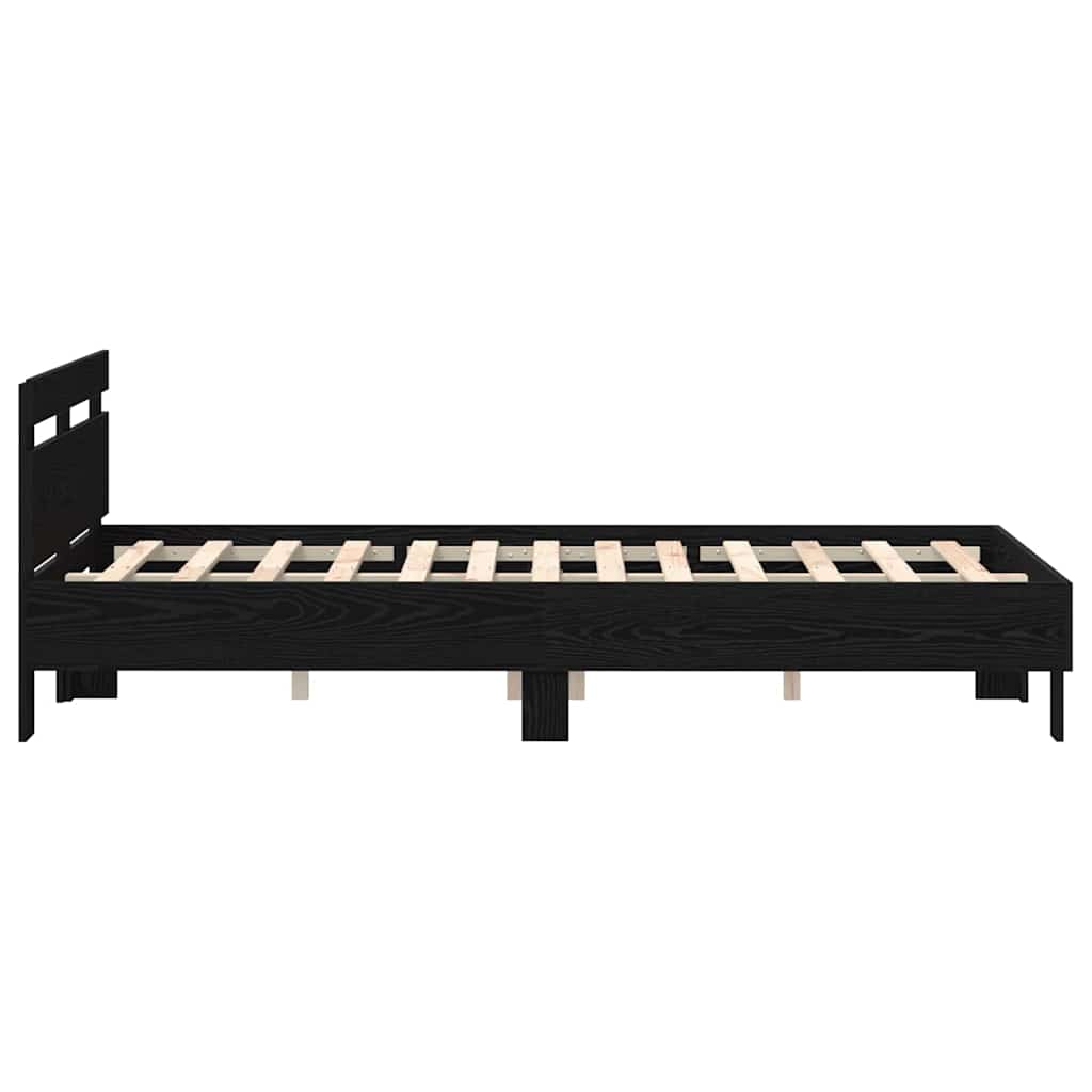 Cadre de lit Chêne noir 135 x 190 cm Bois d'ingénierie - XIOS