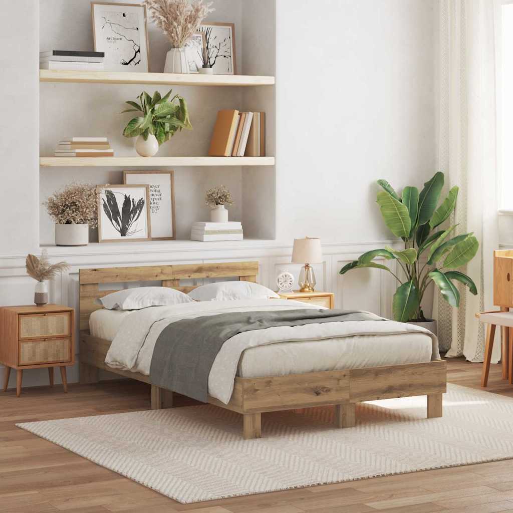 Cadre de lit chêne artisanal 120 x 190 cm Bois d'ingénierie - XIOS