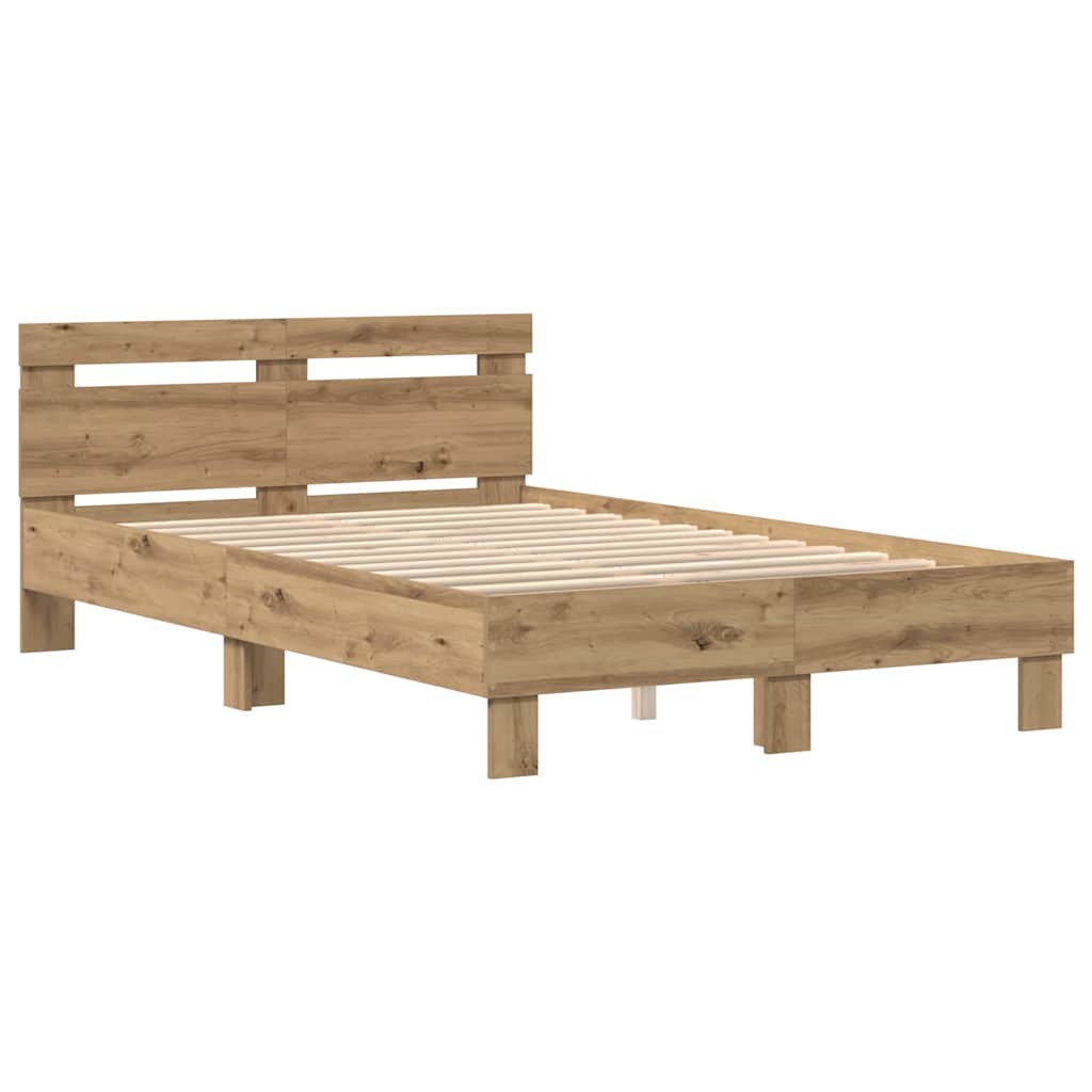 Cadre de lit Chêne artisanal 120 x 190 cm Bois d'ingénierie - XIOS