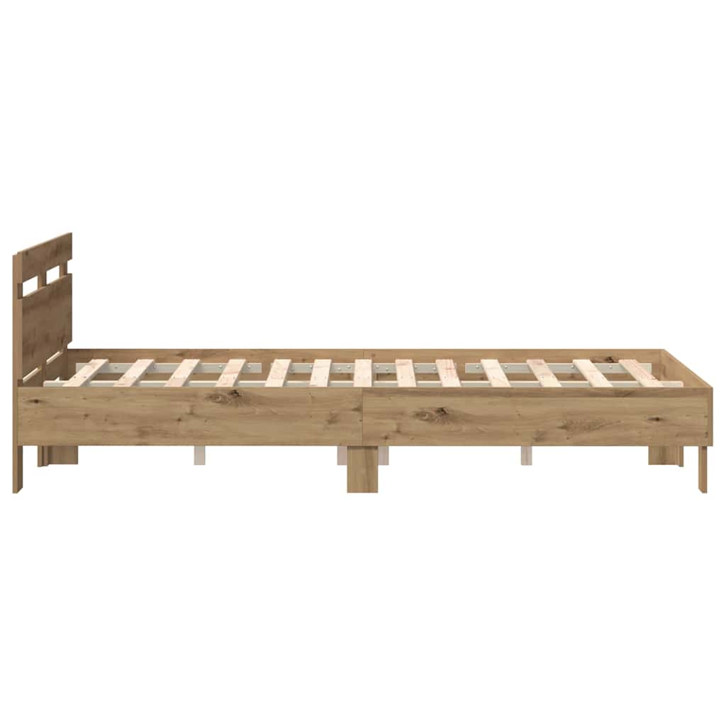 Cadre de lit Chêne artisanal 120 x 190 cm Bois d'ingénierie - XIOS