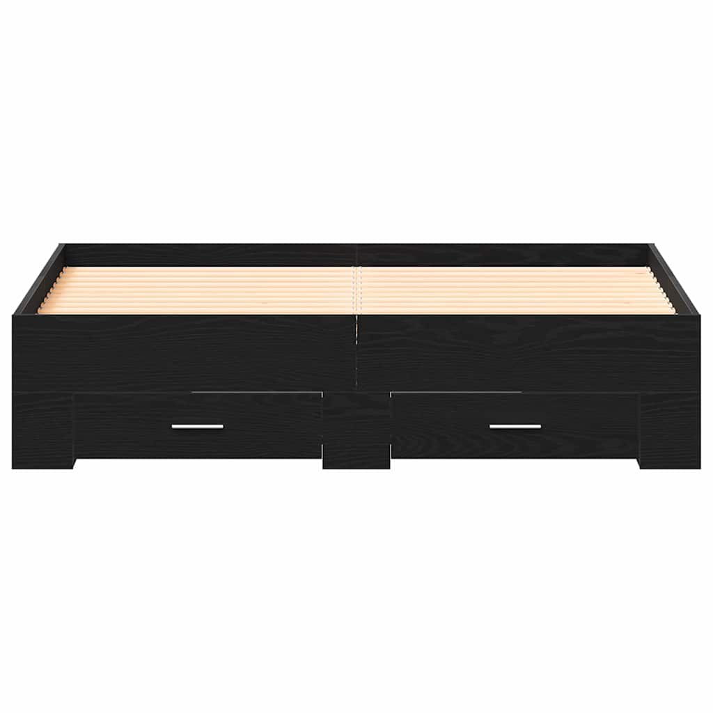 Cadre de lit Chêne noir 140 x 190 cm Bois d'ingénierie - XIOS