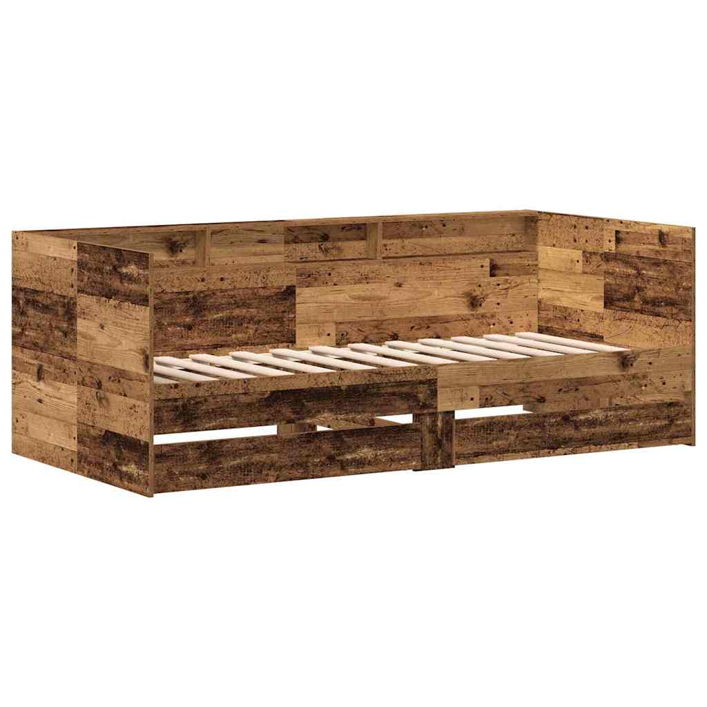 Cadre de lit de jour avec tiroirs Bois ancien 90 x 190 cm - XIOS