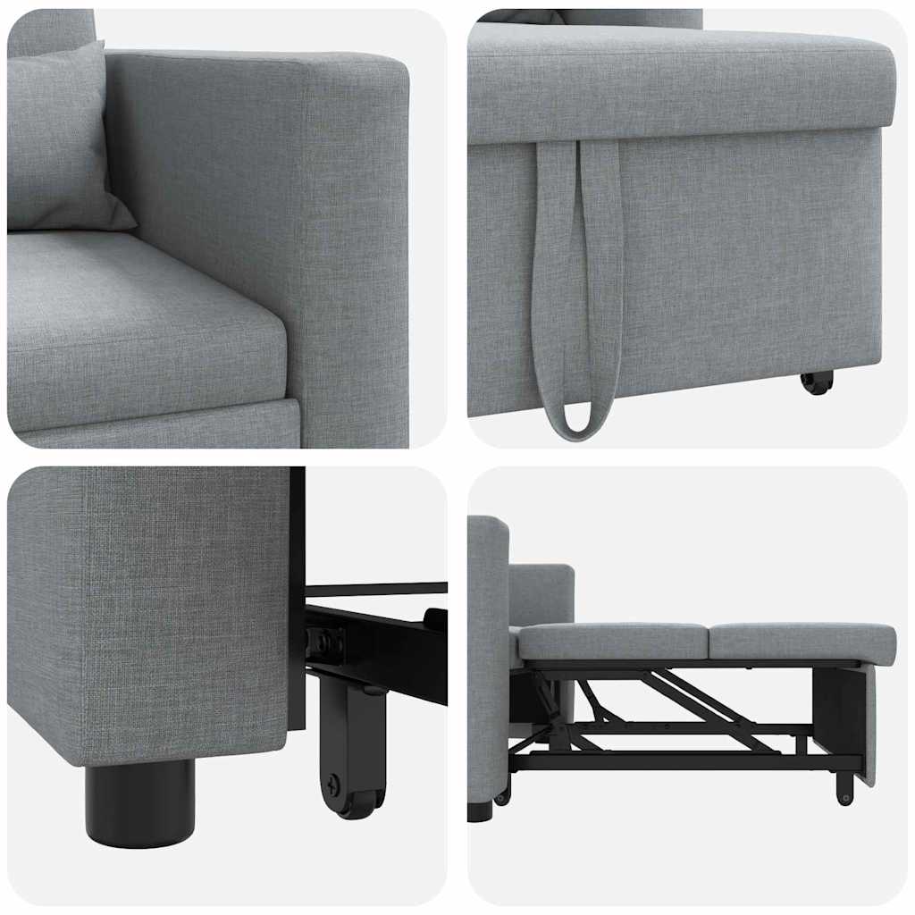 Canapé Lit Simple Gris clair 90 x 165 x 87 cm tissu - XIOS
