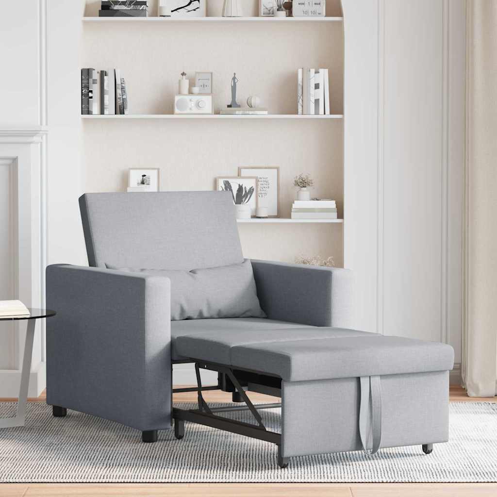 Canapé Lit Simple Gris clair 90 x 165 x 87 cm tissu - XIOS