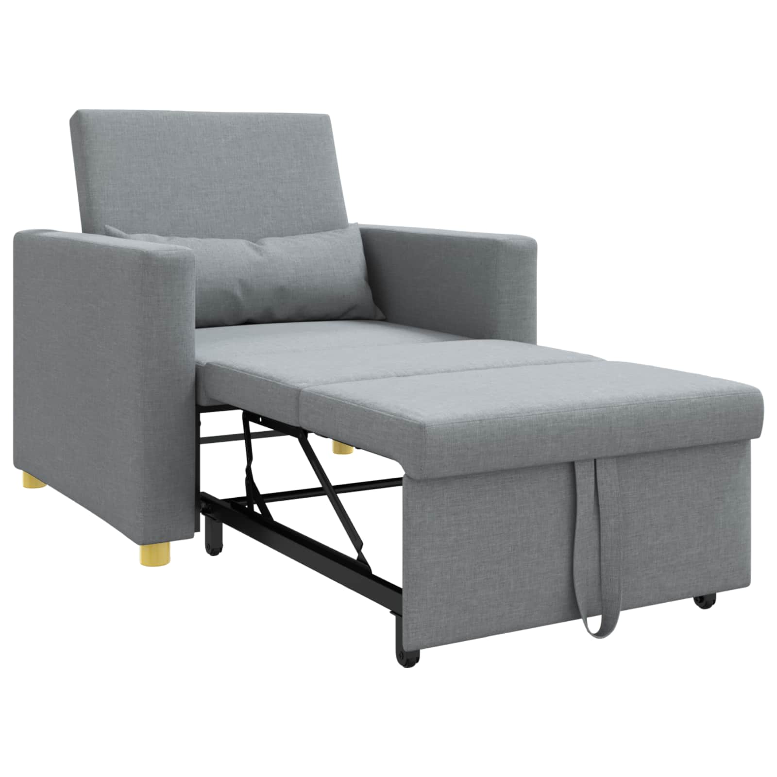 Canapé-lit escamotable simple Gris clair 90 x 165 x 87 cm tissu