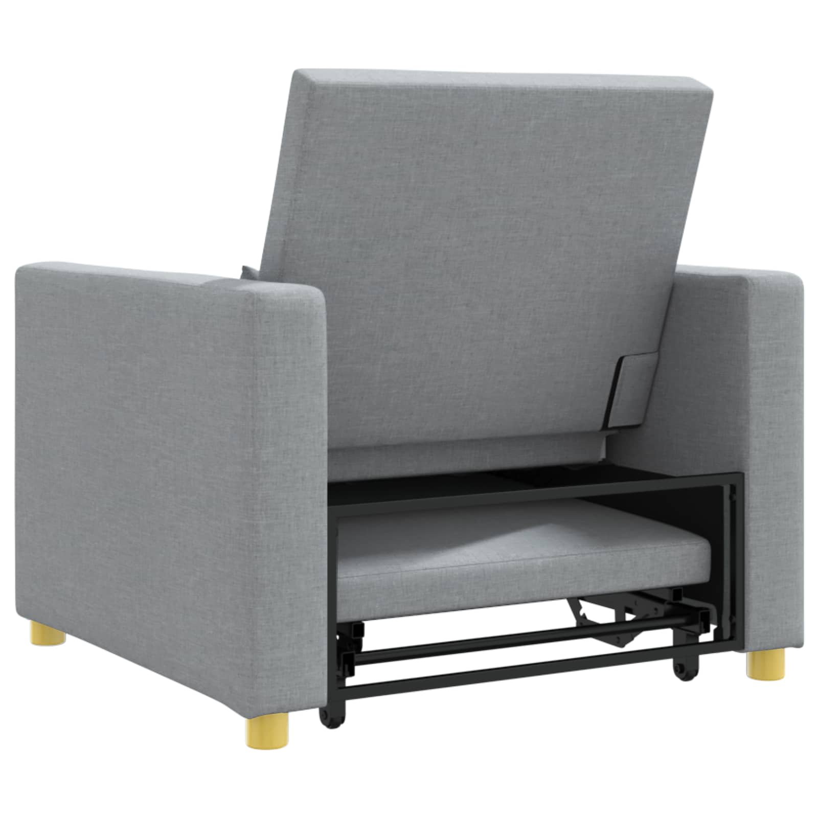 Canapé-lit escamotable simple Gris clair 90 x 165 x 87 cm tissu