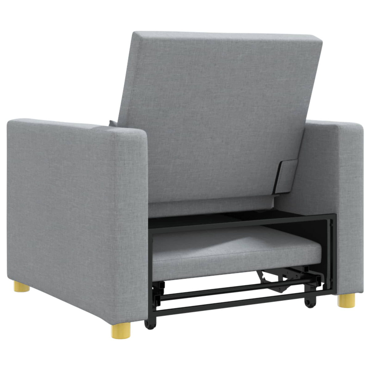 Canapé-lit escamotable simple Gris clair 90 x 165 x 87 cm tissu