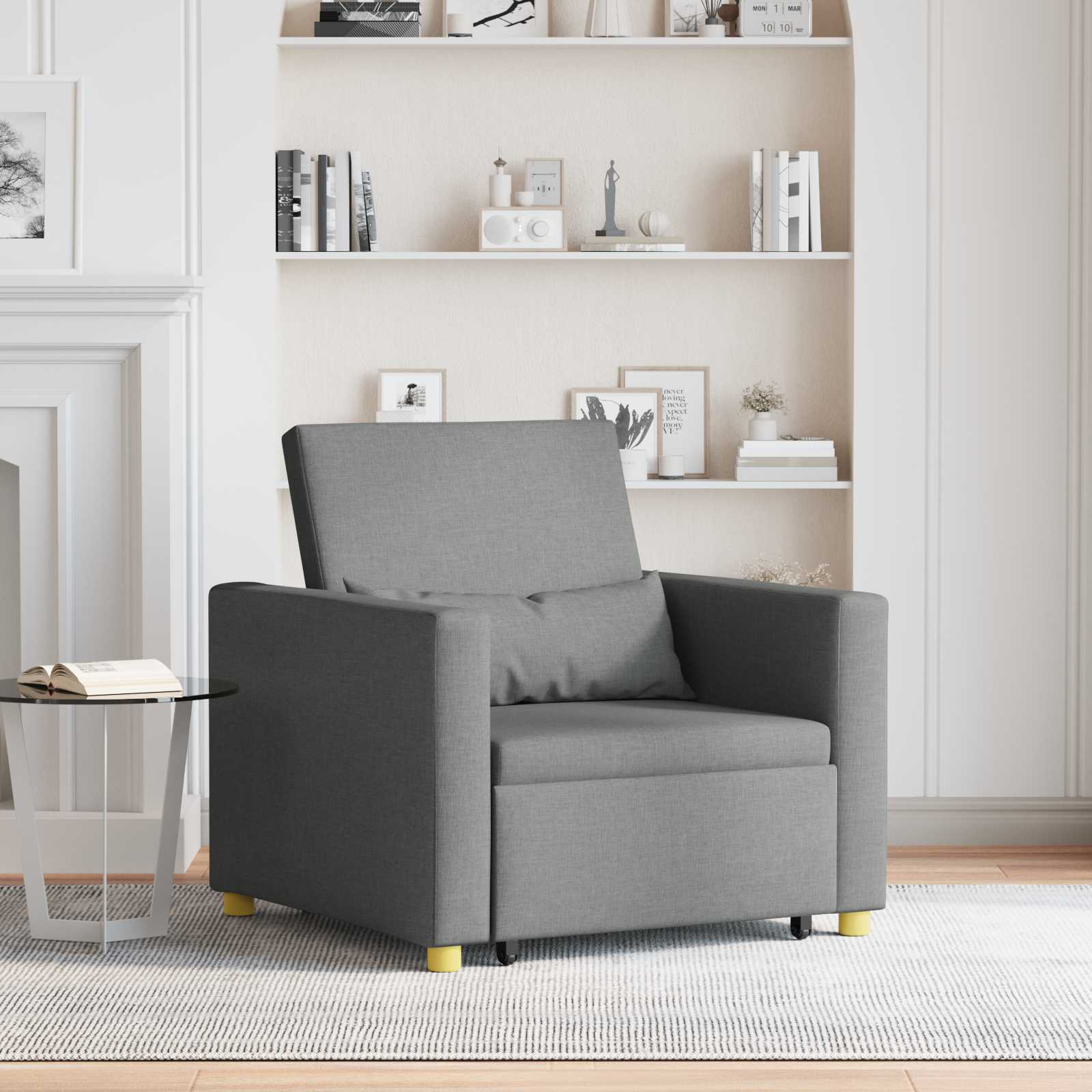 Canapé-lit escamotable simple Gris foncé 90 x 165 x 87 cm tissu - XIOS