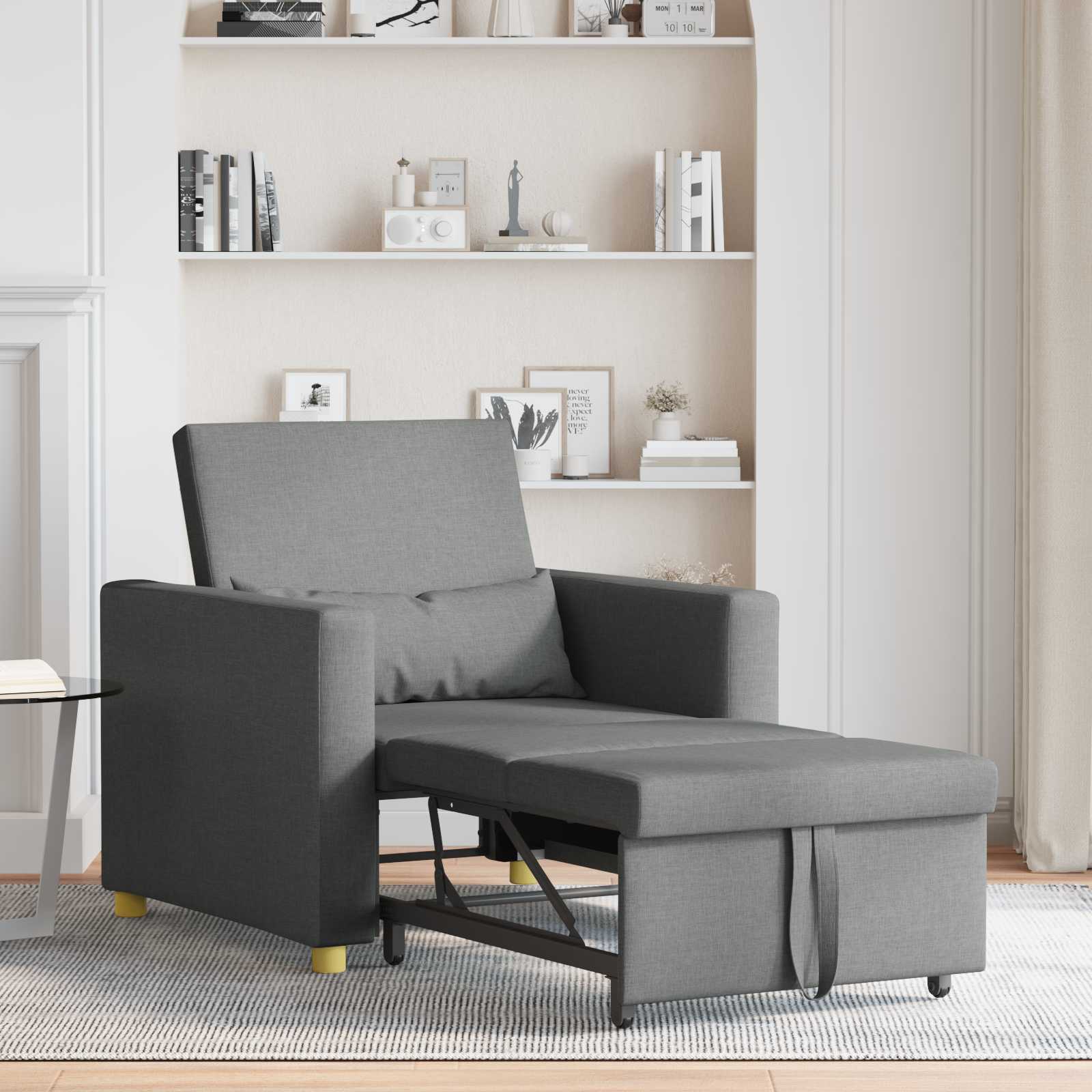 Canapé-lit escamotable simple Gris foncé 90 x 165 x 87 cm tissu - XIOS