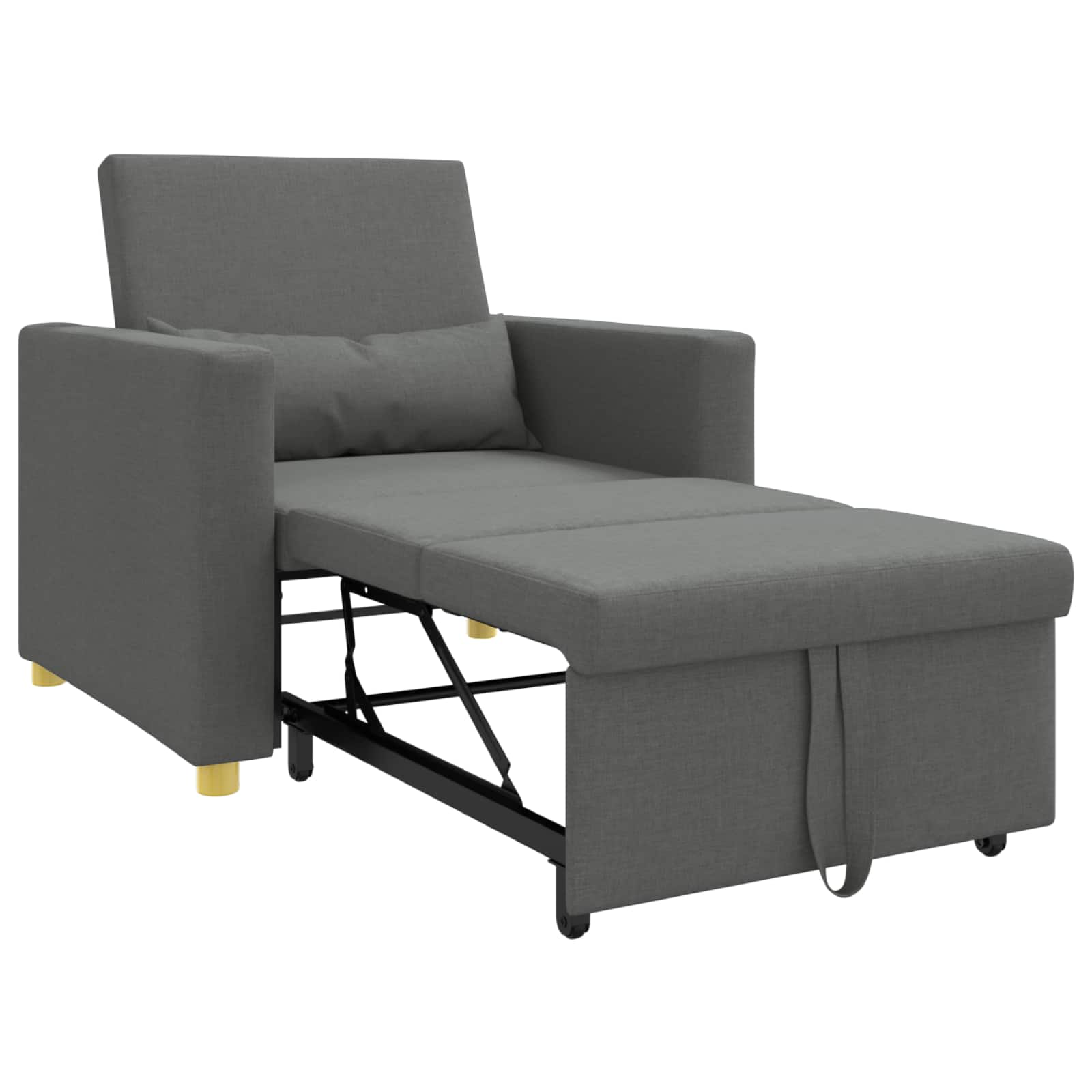 Canapé-lit escamotable simple Gris foncé 90 x 165 x 87 cm tissu - XIOS