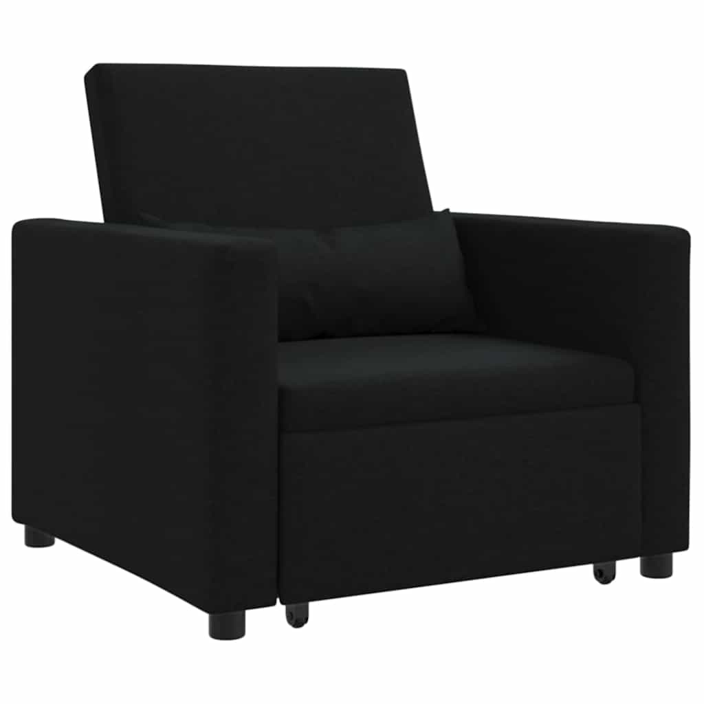 Canapé Lit Simple avec des roues Noir 90 x 165 x 87 cm tissu - XIOS