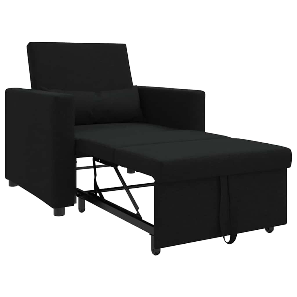 Canapé Lit Simple avec des roues Noir 90 x 165 x 87 cm tissu - XIOS