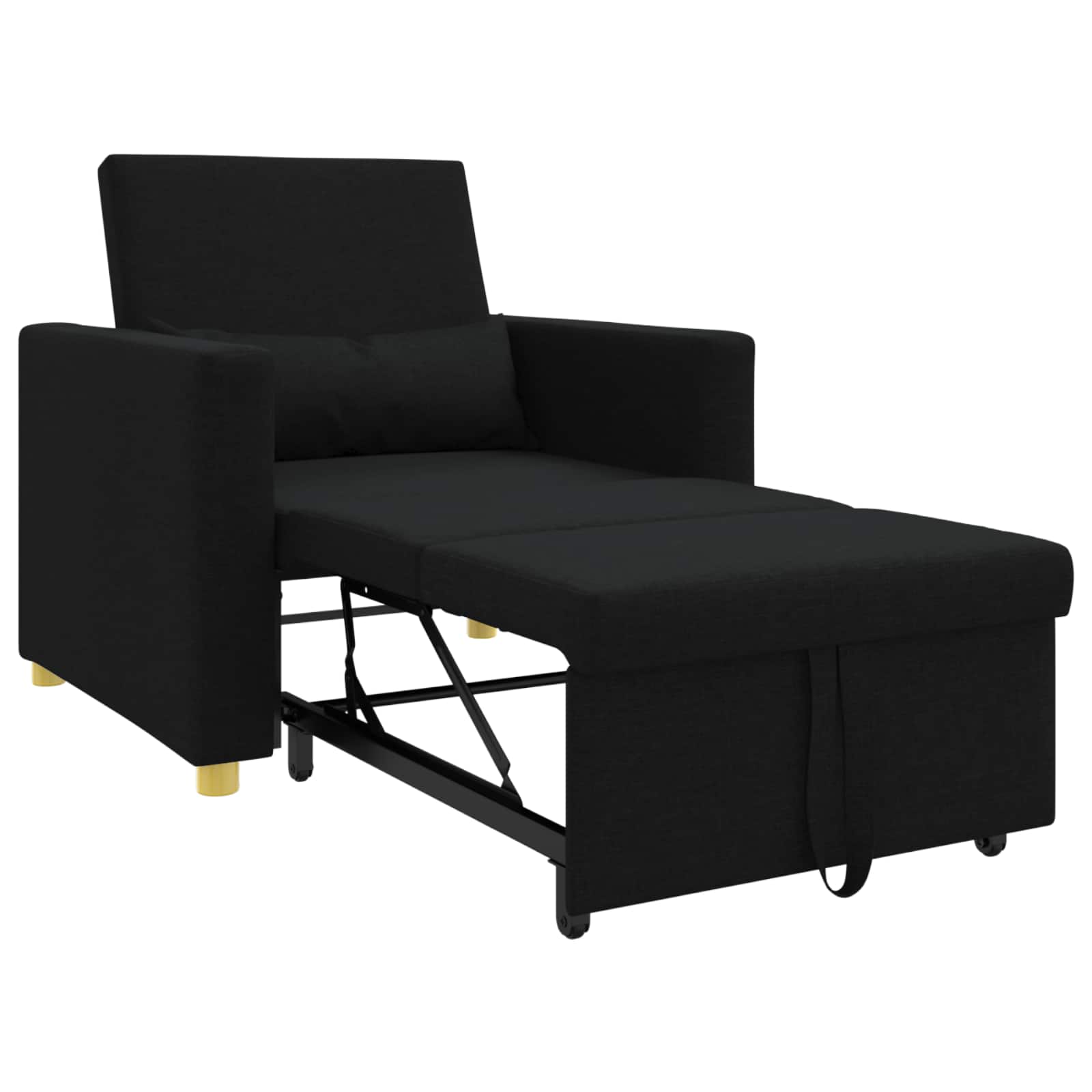 Canapé-lit escamotable simple Noir 90 x 165 x 87 cm tissu