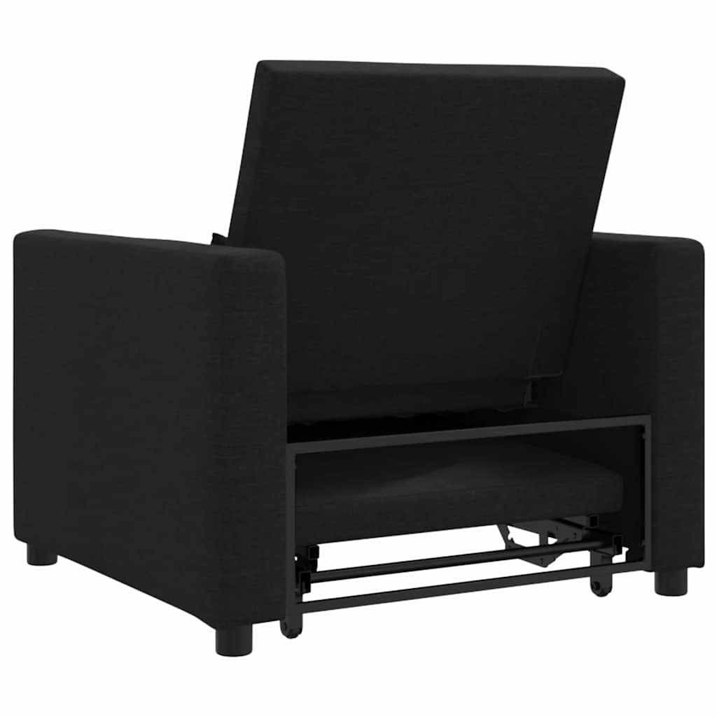 Canapé Lit Simple avec des roues Noir 90 x 165 x 87 cm tissu - XIOS