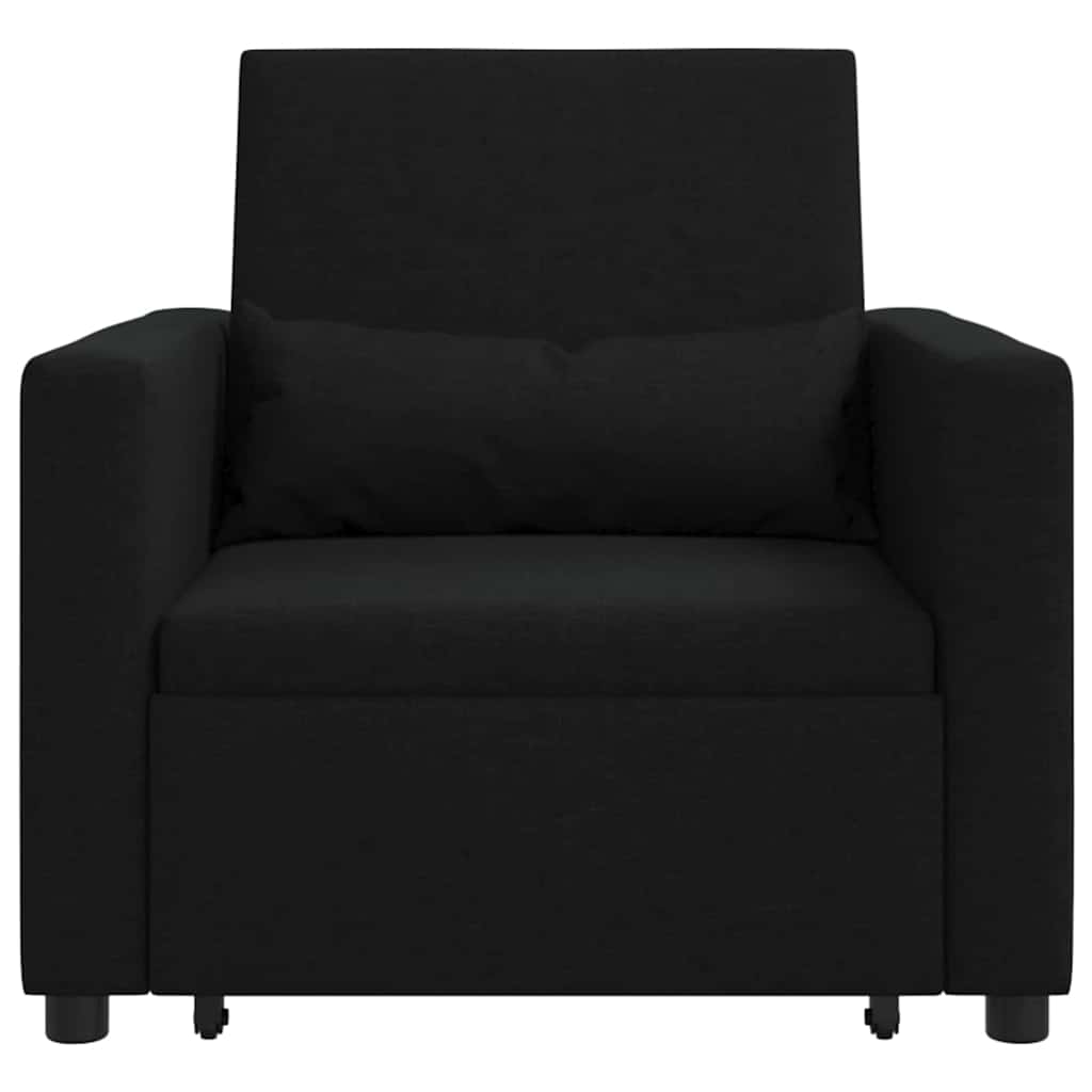 Canapé Lit Simple avec des roues Noir 90 x 165 x 87 cm tissu - XIOS