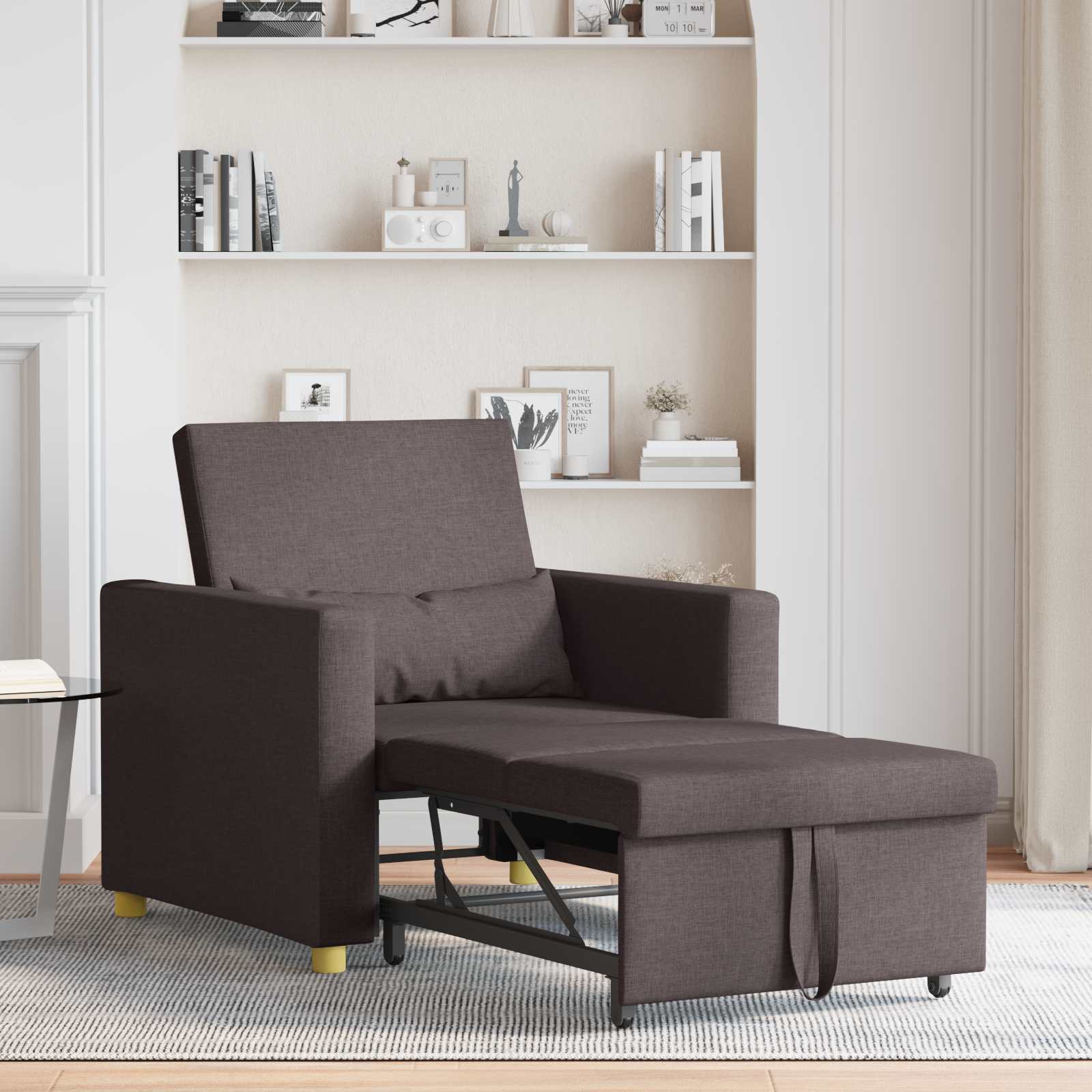 Canapé-lit escamotable simple Marron foncé 90 x 165 x 87 cm - XIOS