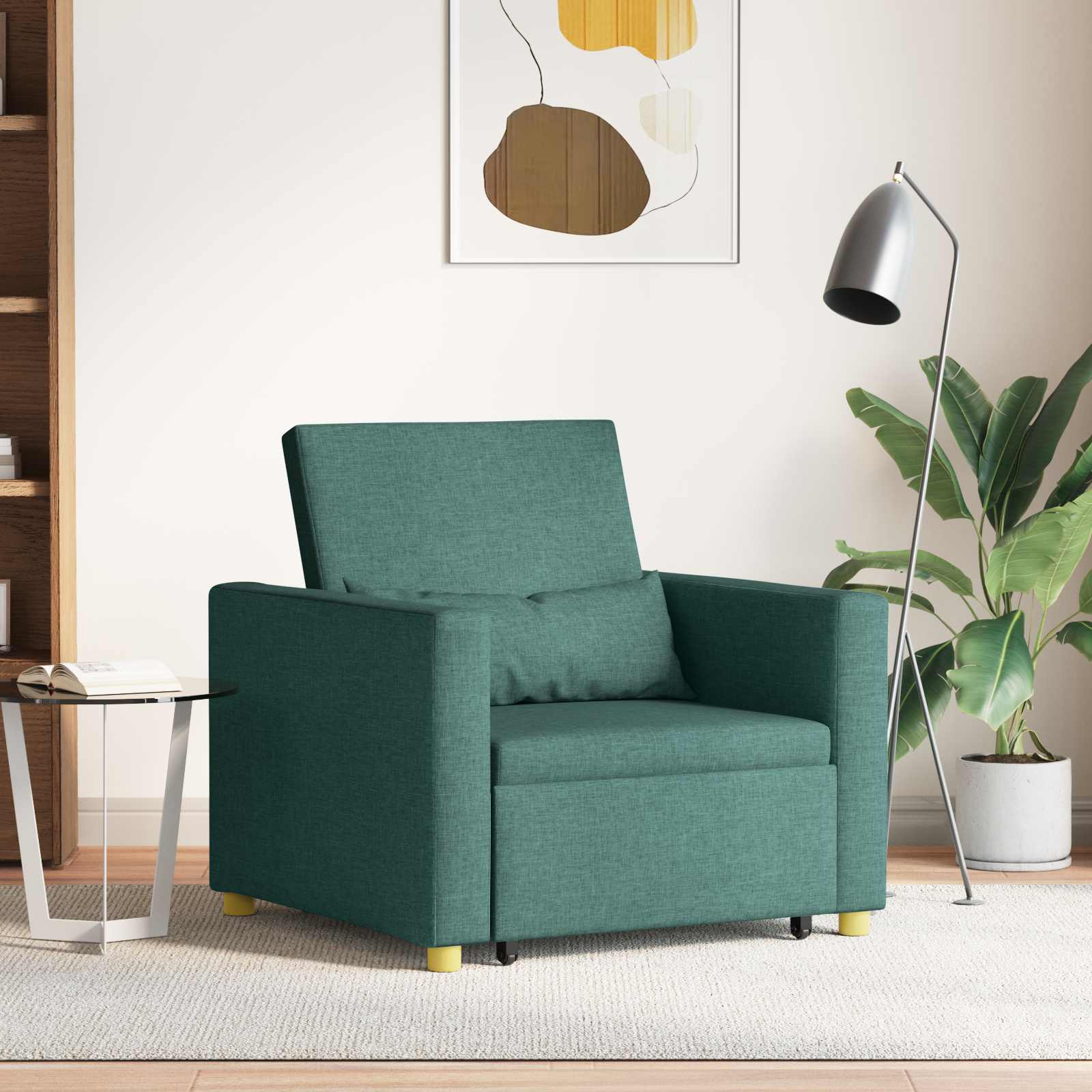 Canapé-lit escamotable simple Vert foncé 90 x 165 x 87 cm tissu - XIOS