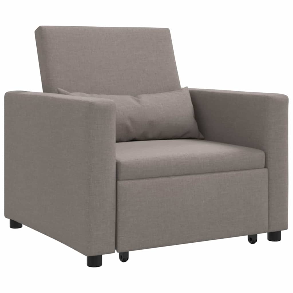 Canapé Lit Simple avec des roues Taupe 90 x 165 x 87 cm tissu - XIOS
