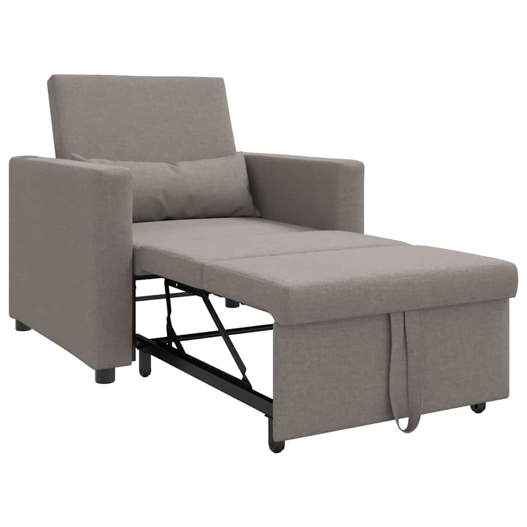 Canapé Lit Simple avec des roues Taupe 90 x 165 x 87 cm tissu - XIOS