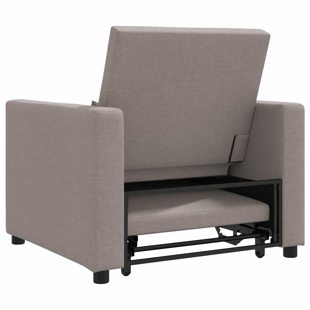 Canapé Lit Simple avec des roues Taupe 90 x 165 x 87 cm tissu - XIOS