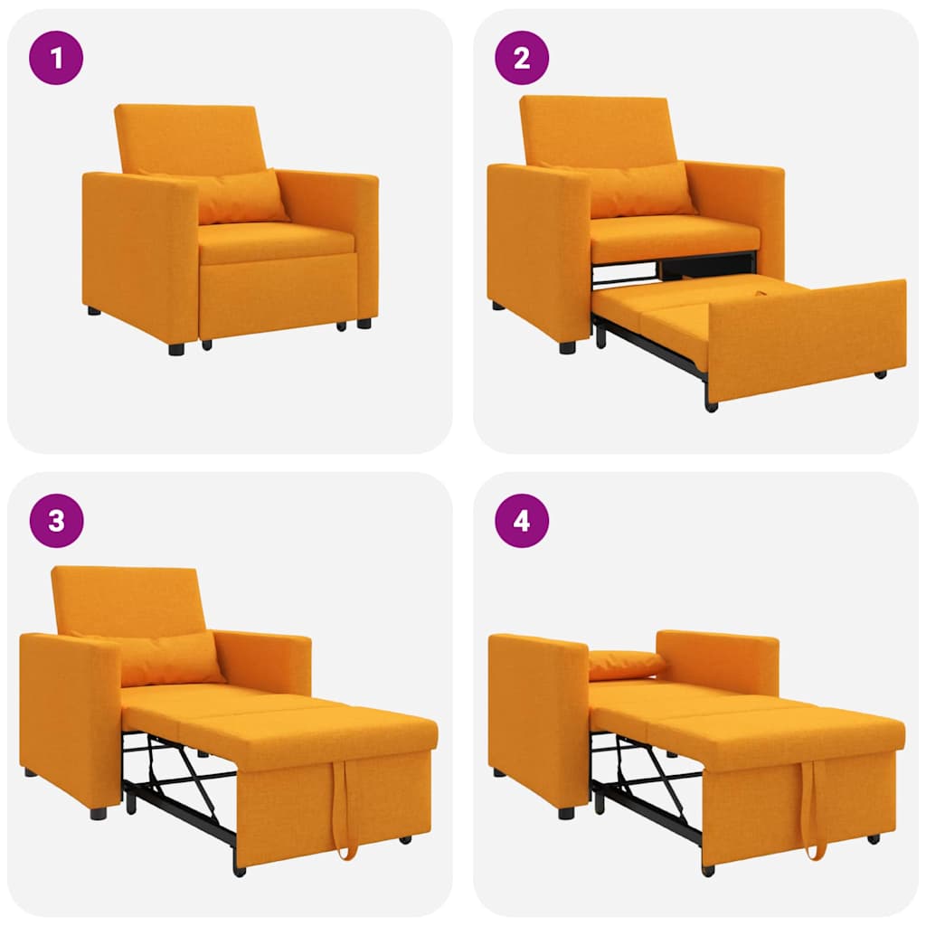 Canapé Lit Simple Jaune foncé 90 x 165 x 87 cm tissu - XIOS