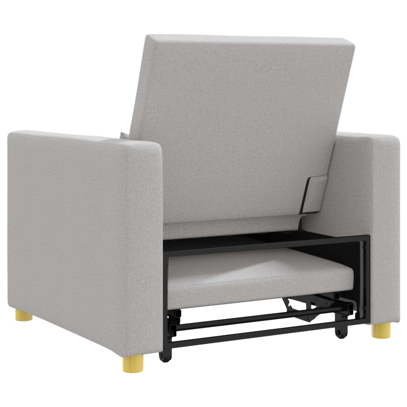 Canapé-lit escamotable simple avec des roues Gris nuage tissu