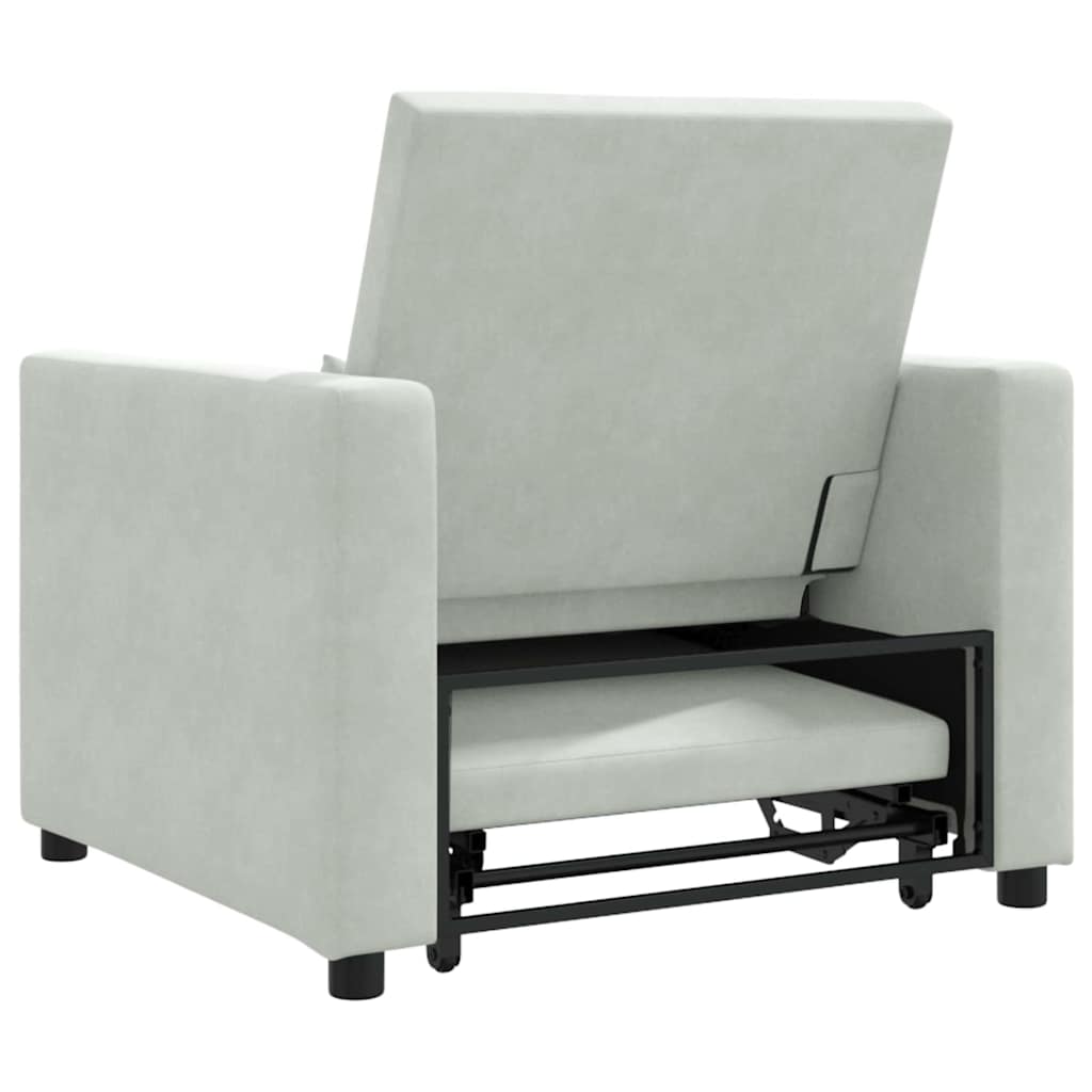 Canapé Lit Simple Gris clair 90 x 165 x 87 cm Velours - XIOS