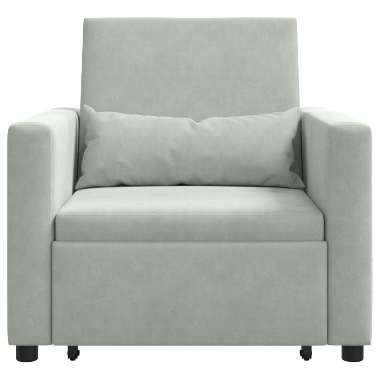 Canapé-lit escamotable simple avec des roues Gris clair Velours - XIOS