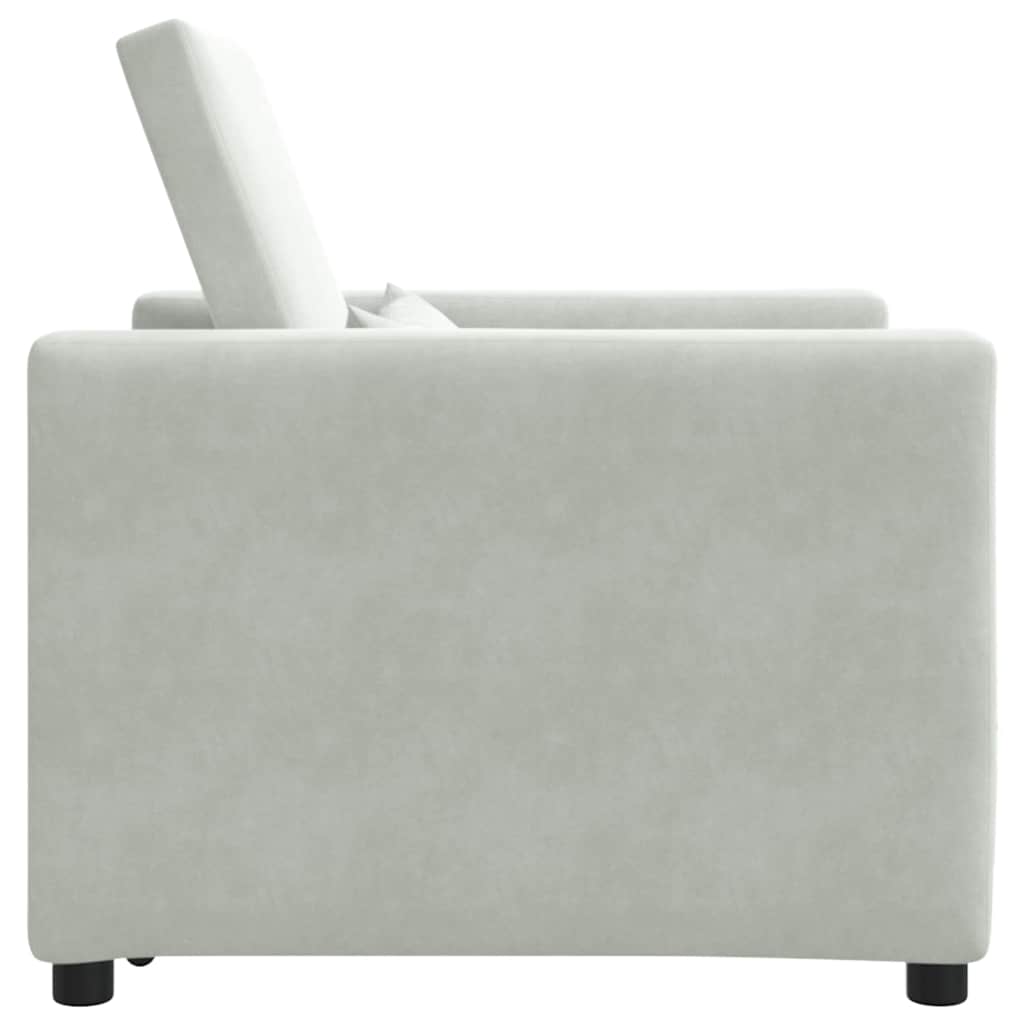 Canapé Lit Simple Gris clair 90 x 165 x 87 cm Velours - XIOS