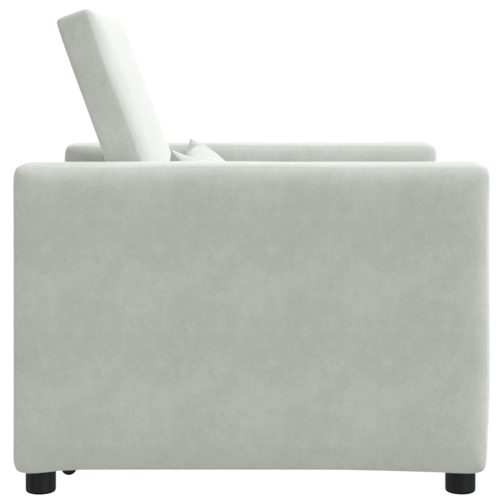 Canapé-lit escamotable simple avec des roues Gris clair Velours - XIOS