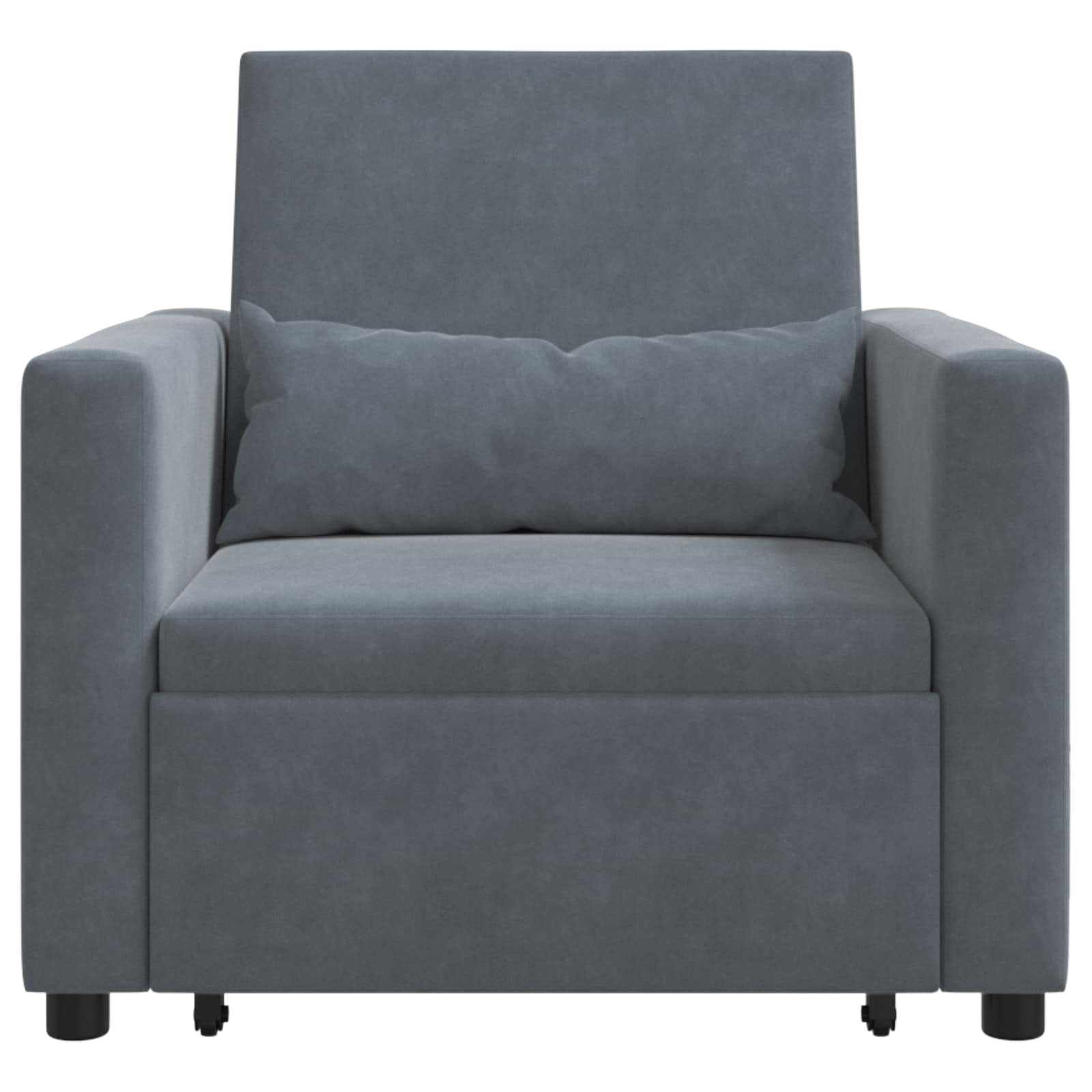 Canapé-lit escamotable simple avec des roues Gris foncé Velours - XIOS