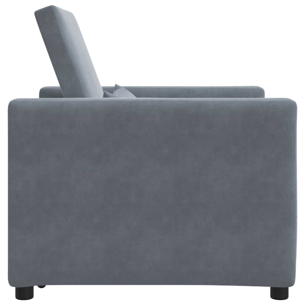 Canapé Lit Simple Gris foncé 90 x 165 x 87 cm Velours - XIOS