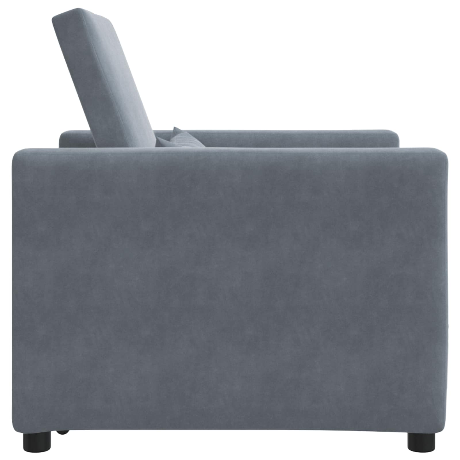 Canapé-lit escamotable simple avec des roues Gris foncé Velours - XIOS