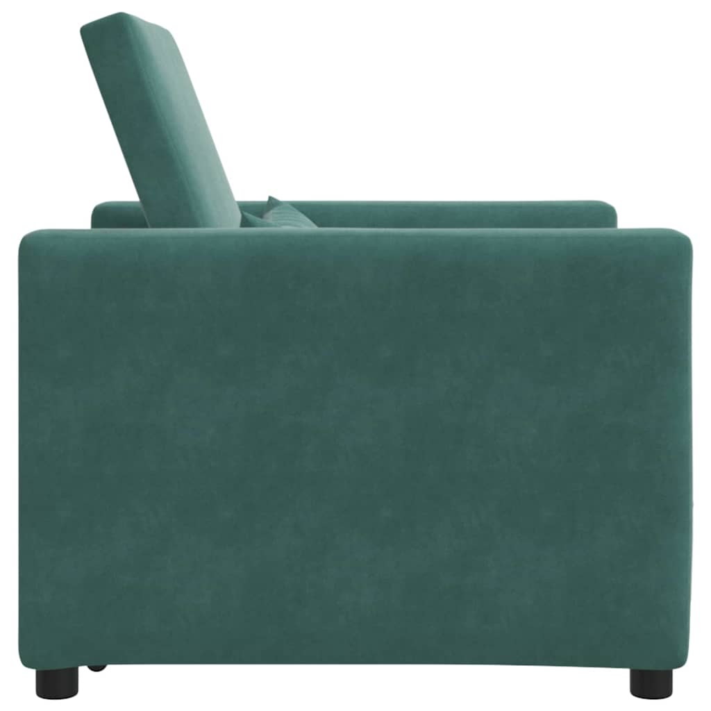 Canapé-lit escamotable simple avec des roues Vert foncé Velours - XIOS