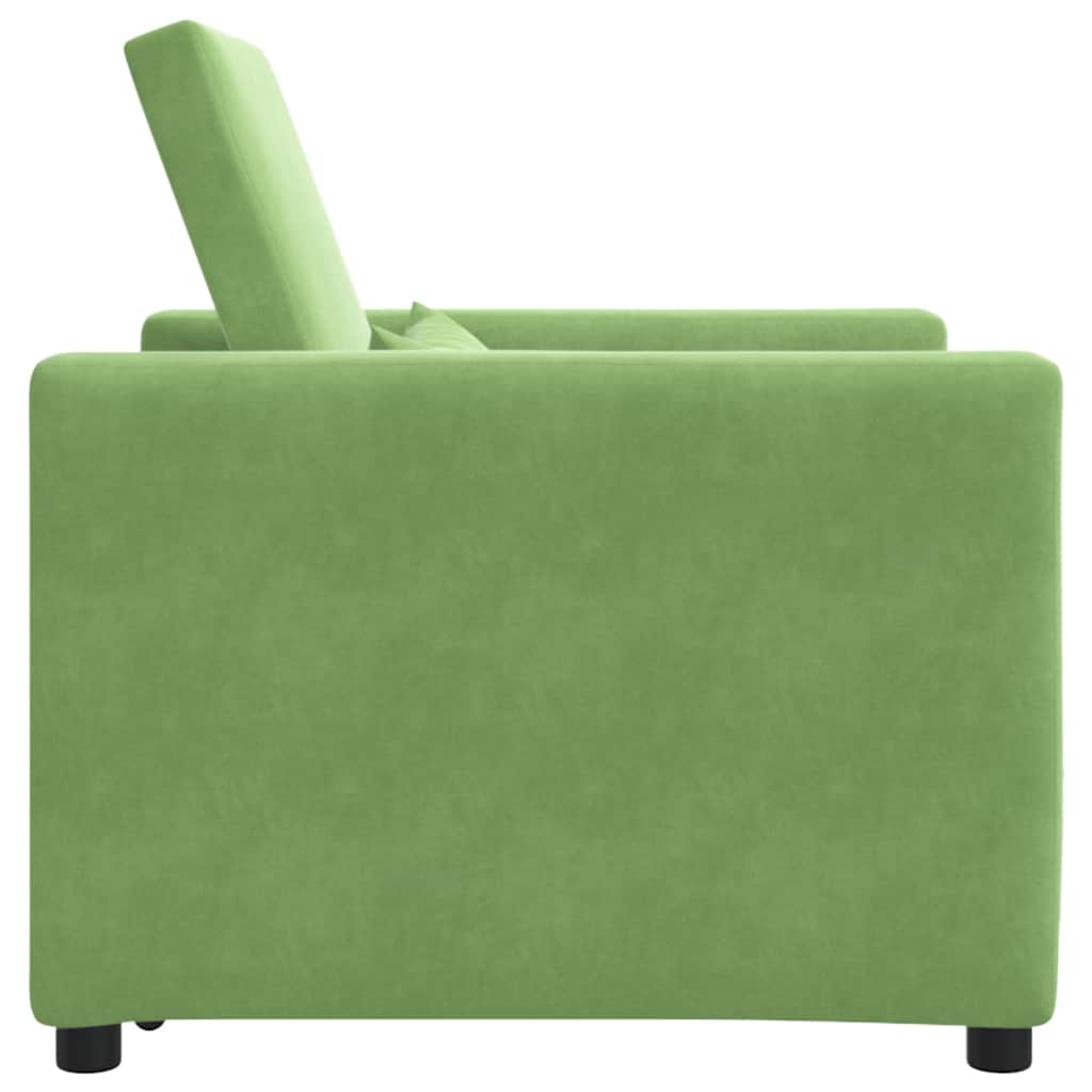 Canapé-lit escamotable simple avec des roues Vert clair Velours - XIOS
