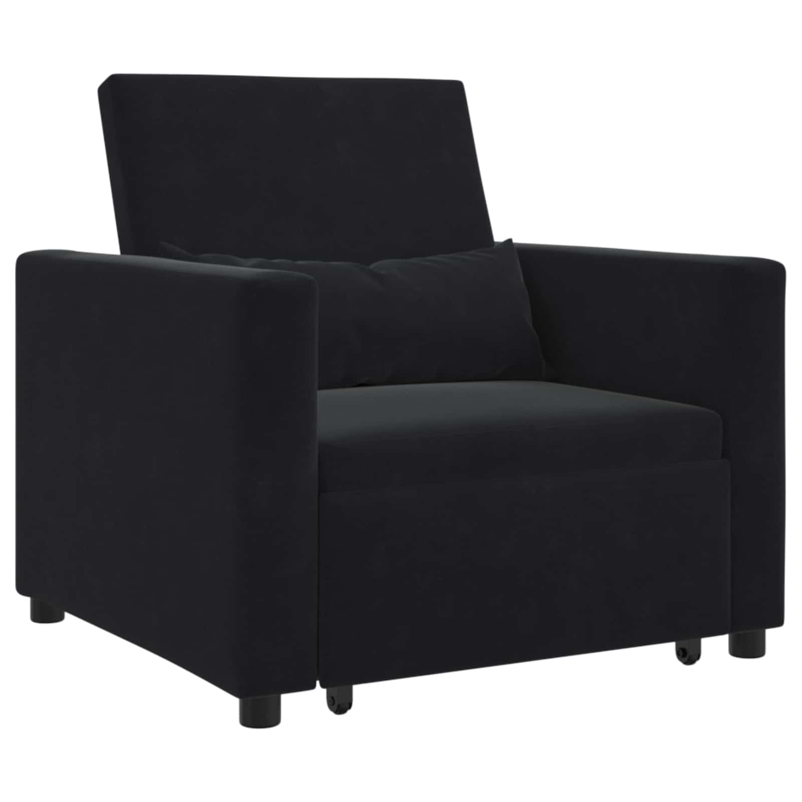 Canapé-lit escamotable simple avec des roues Noir Velours - XIOS
